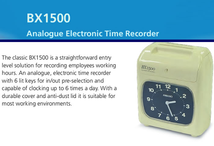 Amano BX-1500 Electronic Time Recorder Product